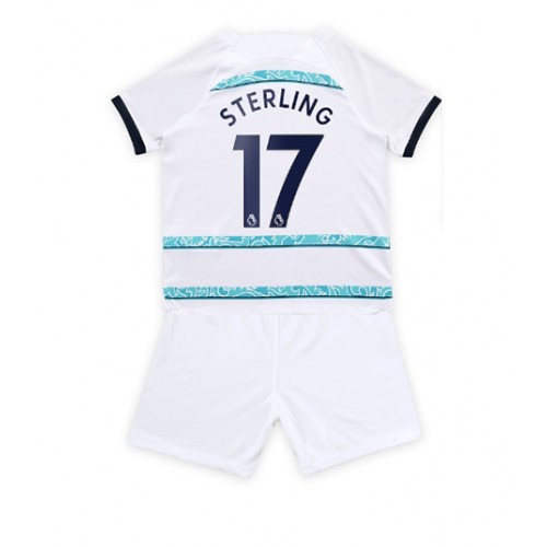 Chelsea Raheem Sterling #17 Bortedraktsett Barn 2022-23 Kortermet (+ Korte bukser) Chelsea Raheem Sterling #17 Bortedraktsett Barn 2022-23 Kortermet (+ Korte bukser)